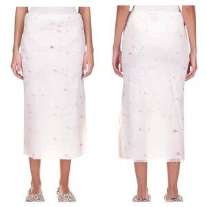 Marina Moscone Floral Midi Skirt NWT Cotton Lined Made USA